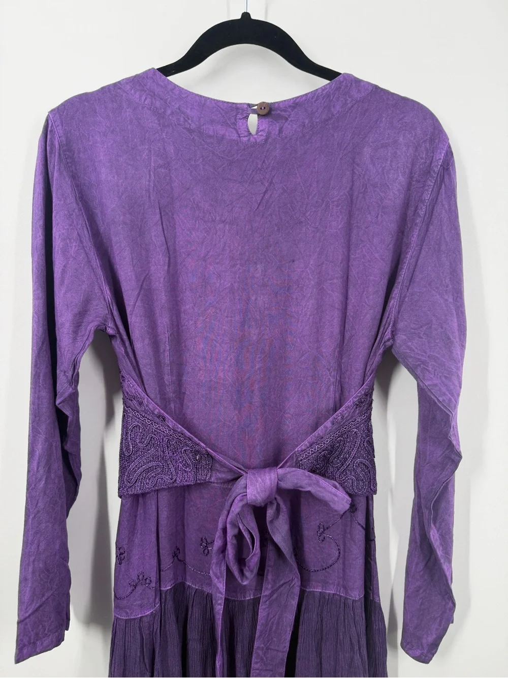 Vintage Whimsy Goth Purple Maxi Long sleeve dress - Picture 10 of 12